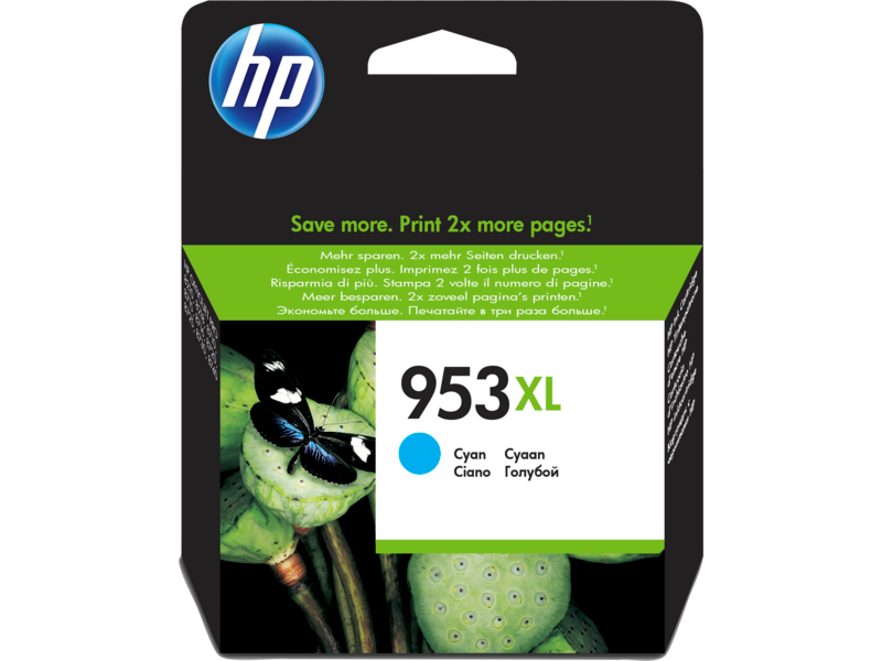 HP 953XL High Yield Cyan Original Ink Cartridge,1,600 pages