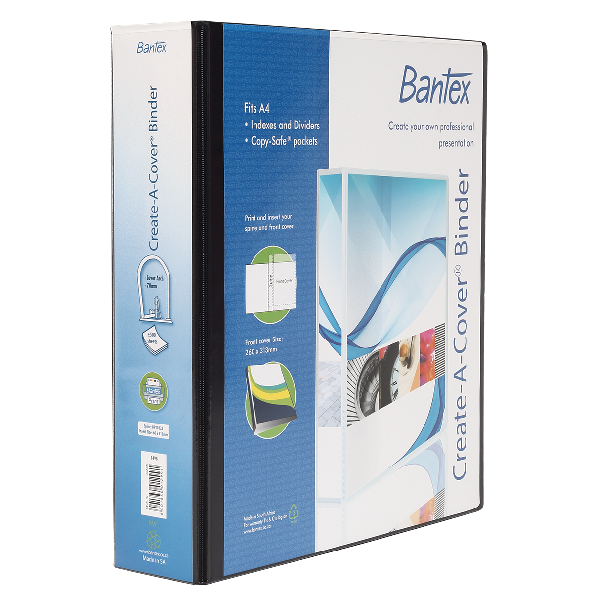 BANTEX CREATE-A-COVER LEVER ARCH A4 70MM BLACK