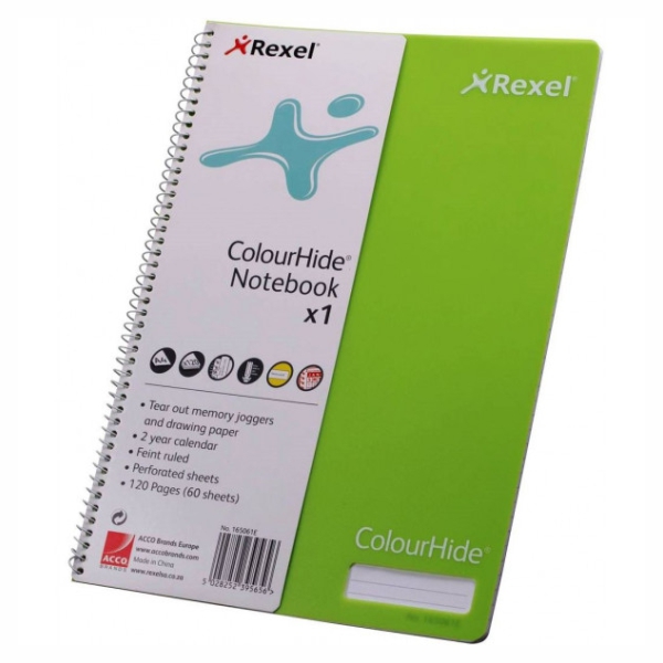 Rexel Colourhide A4 Notebook Lime