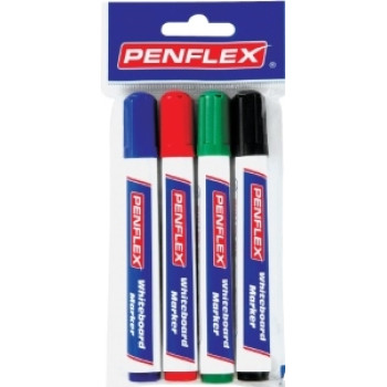 Penflex WB15 Whiteboard Markers 2mm - BulleT Tip Wallet of 4