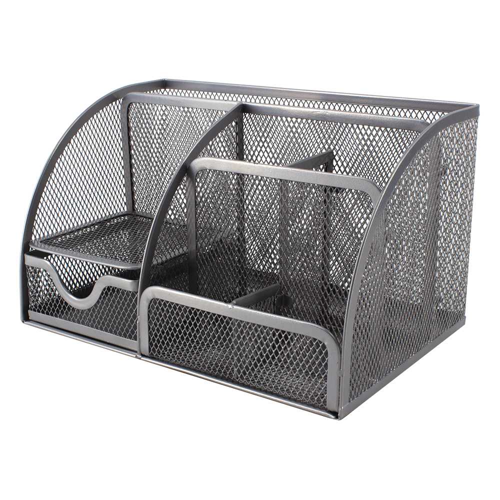 SDS Clip,Pen and Memo Holder with drawer  silver