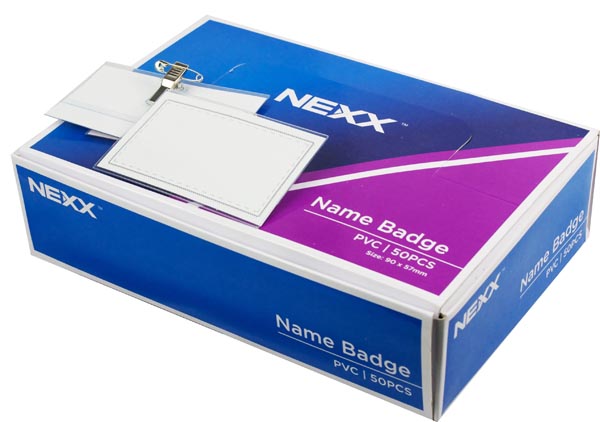 NEXX NAME BADGES TRANSPARENT PKT 50
