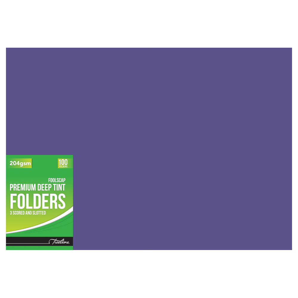 Treeline Folders Premium Deep Tint 204gsm Pkt 100 Purple