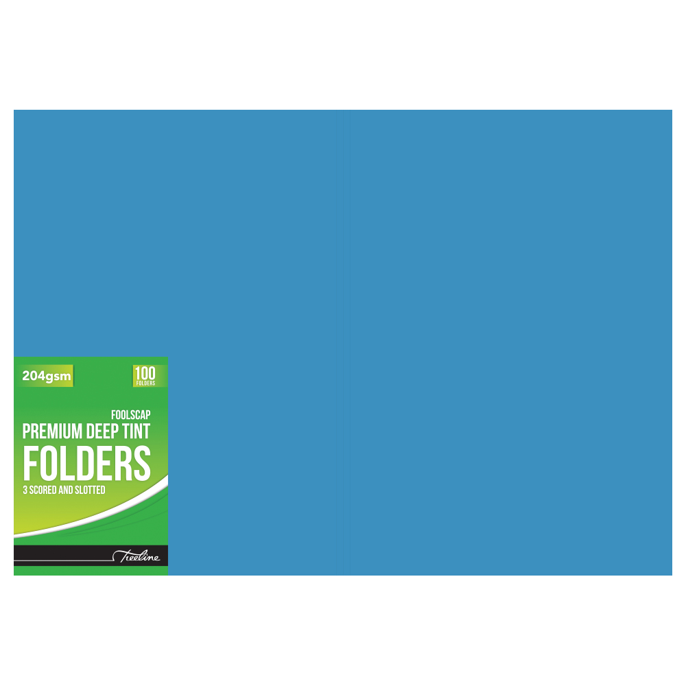 Treeline Folders Premium Deep Tint 204gsm pkt Blue