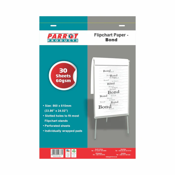Parrot Flipchart paper bond 30 Sheets 860 x 610mm