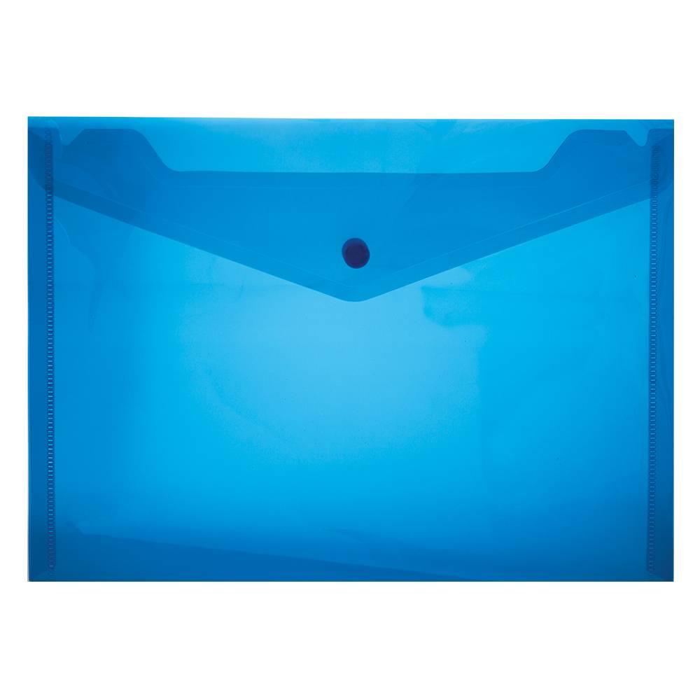 Treeline A5 PVC Carry Folders With Stud 180mic pkt 12 Blue